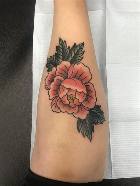 peony tatoo|american traditional peony tattoo.